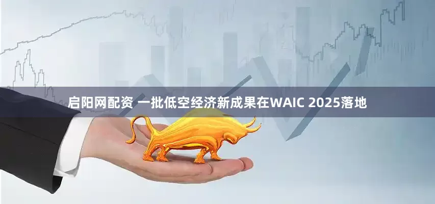 启阳网配资 一批低空经济新成果在WAIC 2025落地